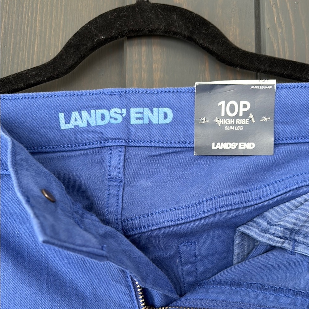Lands' End Blue High Rise Slim Leg Pants